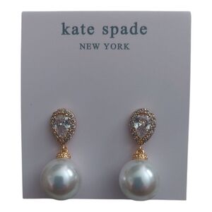 NWOB Kate Spade Gold and Silver Crystal Pearl Earrings